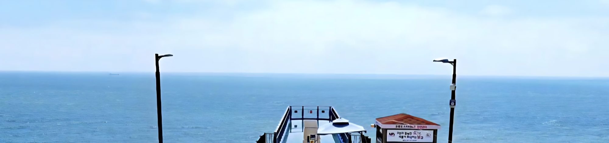 The glass-floored Oryukdo skywalk extending out over the water