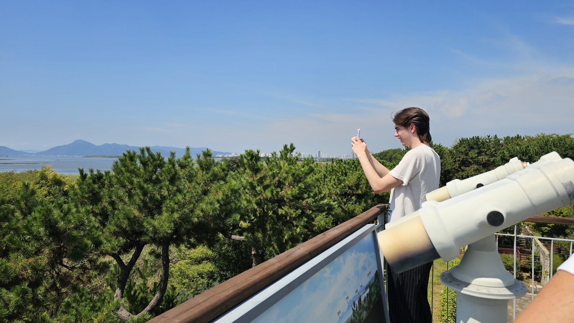 A guest taking in the view, unhurried